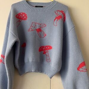 Cider Blue Mushroom Sweater, size XL